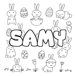 Coloración del nombre SAMY - decorado Pascua