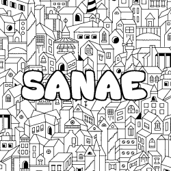 Coloración del nombre SANAE - decorado ciudad