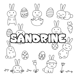 Coloración del nombre SANDRINE - decorado Pascua