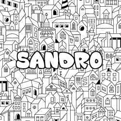 Coloración del nombre SANDRO - decorado ciudad