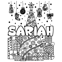 Coloración del nombre SARIAH - decorado árbol de Navidad y regalos