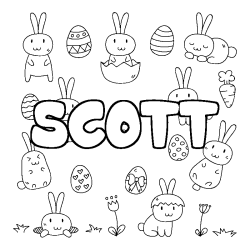 Coloración del nombre SCOTT - decorado Pascua