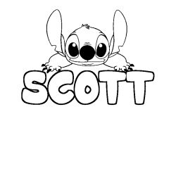 Coloración del nombre SCOTT - decorado Stitch