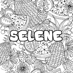 Coloración del nombre SELENE - decorado mandala de frutas