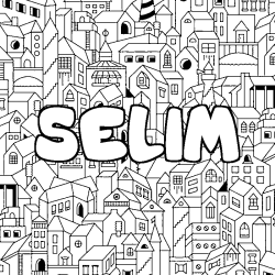 Coloración del nombre SELIM - decorado ciudad