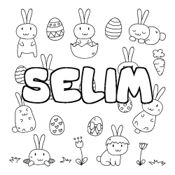 Coloración del nombre SELIM - decorado Pascua