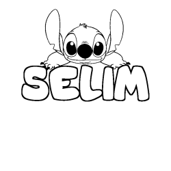 Coloración del nombre SELIM - decorado Stitch