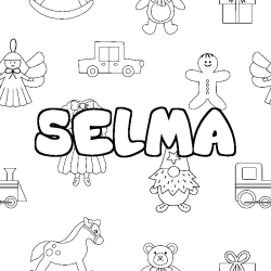 Coloración del nombre SELMA - decorado juguetes