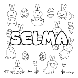 Coloración del nombre SELMA - decorado Pascua