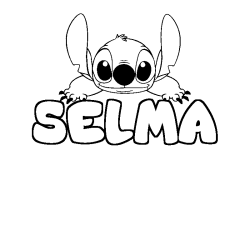 Coloración del nombre SELMA - decorado Stitch