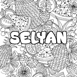 Coloración del nombre SELYAN - decorado mandala de frutas