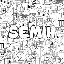 Coloración del nombre SEMIH - decorado ciudad