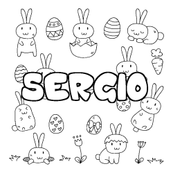 Coloración del nombre SERGIO - decorado Pascua