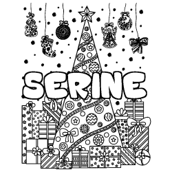 Coloración del nombre SERINE - decorado árbol de Navidad y regalos