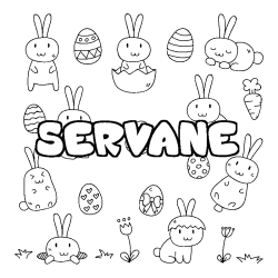 Coloración del nombre SERVANE - decorado Pascua