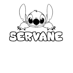 Coloración del nombre SERVANE - decorado Stitch