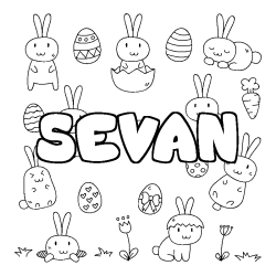 Coloración del nombre SEVAN - decorado Pascua