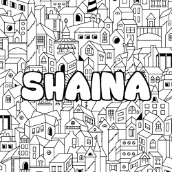 Coloración del nombre SHAINA - decorado ciudad