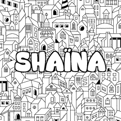 Coloración del nombre SHAÏNA - decorado ciudad