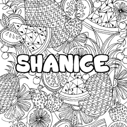 Coloración del nombre SHANICE - decorado mandala de frutas