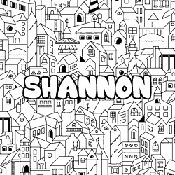 Coloración del nombre SHANNON - decorado ciudad