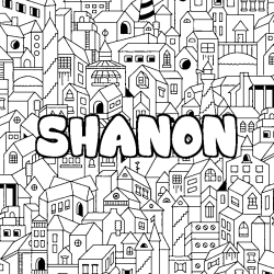 Coloración del nombre SHANON - decorado ciudad