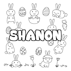 Coloración del nombre SHANON - decorado Pascua