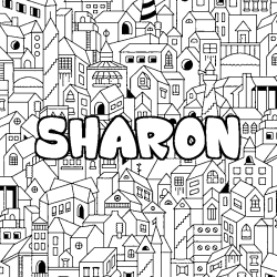 Coloración del nombre SHARON - decorado ciudad