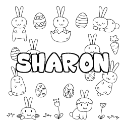 Coloración del nombre SHARON - decorado Pascua