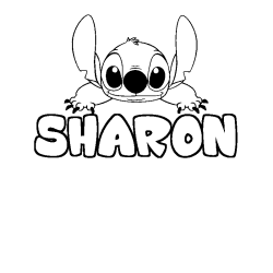 Coloración del nombre SHARON - decorado Stitch