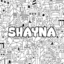 Coloración del nombre SHAYNA - decorado ciudad