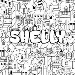 Coloración del nombre SHELLY - decorado ciudad