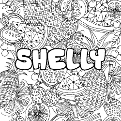 Coloración del nombre SHELLY - decorado mandala de frutas