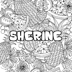 Coloración del nombre SHERINE - decorado mandala de frutas