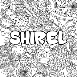 Coloración del nombre SHIREL - decorado mandala de frutas