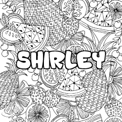 Coloración del nombre SHIRLEY - decorado mandala de frutas