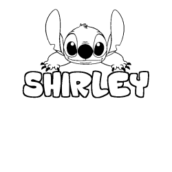 Coloración del nombre SHIRLEY - decorado Stitch