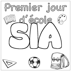 Coloración del nombre SIA - decorado primer día de escuela