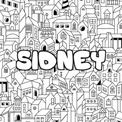 Coloración del nombre SIDNEY - decorado ciudad