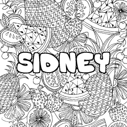 Coloración del nombre SIDNEY - decorado mandala de frutas