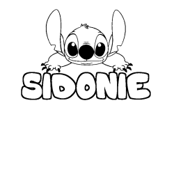 Coloración del nombre SIDONIE - decorado Stitch