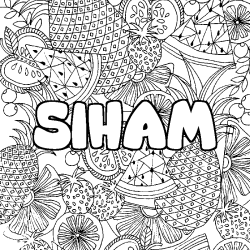 Coloración del nombre SIHAM - decorado mandala de frutas