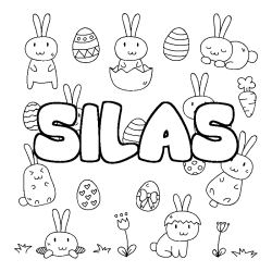 Coloración del nombre SILAS - decorado Pascua