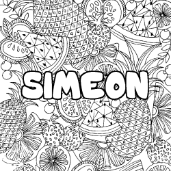 Coloración del nombre SIMEON - decorado mandala de frutas