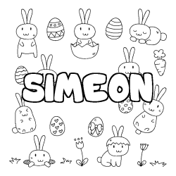 Coloración del nombre SIMEON - decorado Pascua