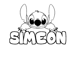 Coloración del nombre SIMEON - decorado Stitch