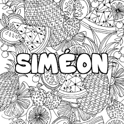 Coloración del nombre SIMÉON - decorado mandala de frutas