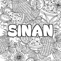 Coloración del nombre SINAN - decorado mandala de frutas