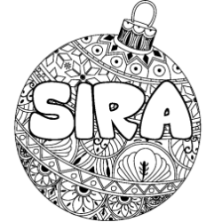 Coloración del nombre SIRA - decorado bola de Navidad