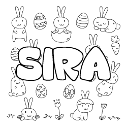 Coloración del nombre SIRA - decorado Pascua